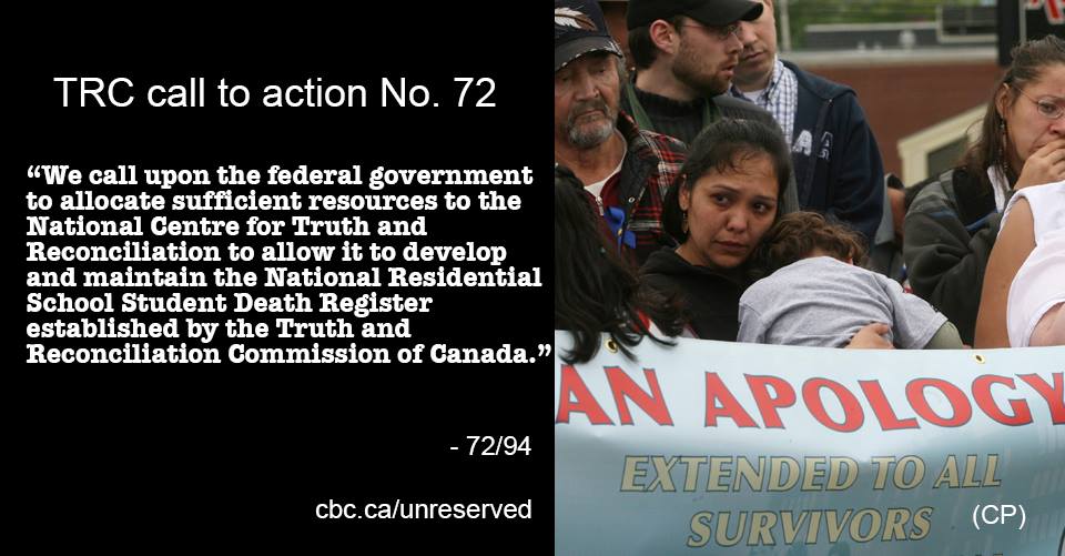 Truth and Reconciliation Commission (TRC) Call to Action #72