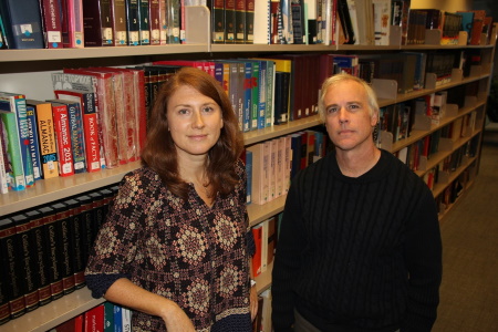 Astrid Lange (left) and Rick Sznajder in the office, 2017