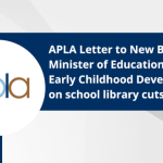 APLA Letter to New Brunswick Minister of Education and Early Childhood Development on school library cuts