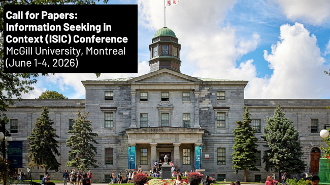 Call for Papers: Information Seeking in Context (ISIC) Conference 2026