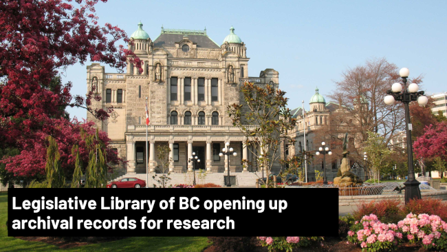 Legislative Library of BC opening up archival records for research