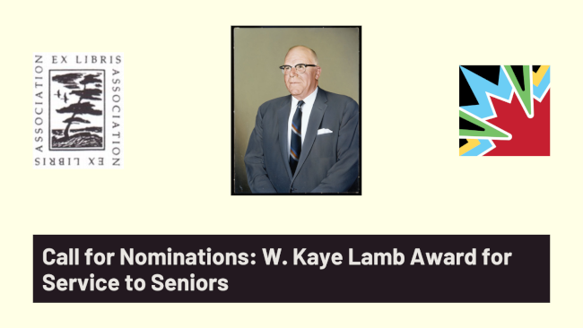 Call for Nominations: W. Kaye Lamb Award for Service to Seniors