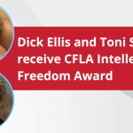 Dick Ellis and Toni Samek receive CFLA Intellectual Freedom Award
