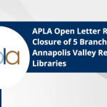 APLA Open Letter Regarding Closure of 5 Branches of Annapolis Valley Regional Libraries
